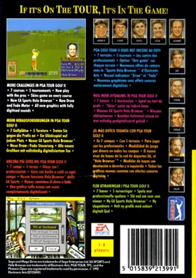 PGA Tour Golf II (USA, Europe) box cover back